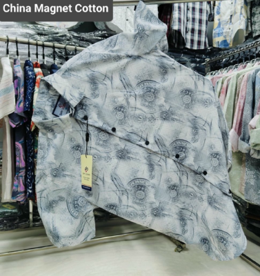 China Magnet Cotton Signature Half Sleeve Print Shirt - Image 10