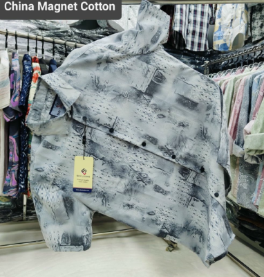 China Magnet Cotton Signature Half Sleeve Print Shirt - Image 7