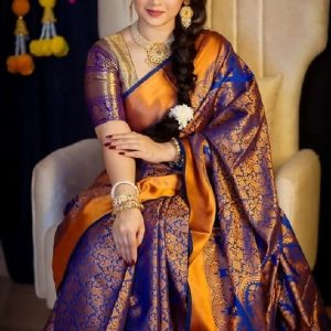 Kanjivaram Katan Sharee With Blouse Pieces
