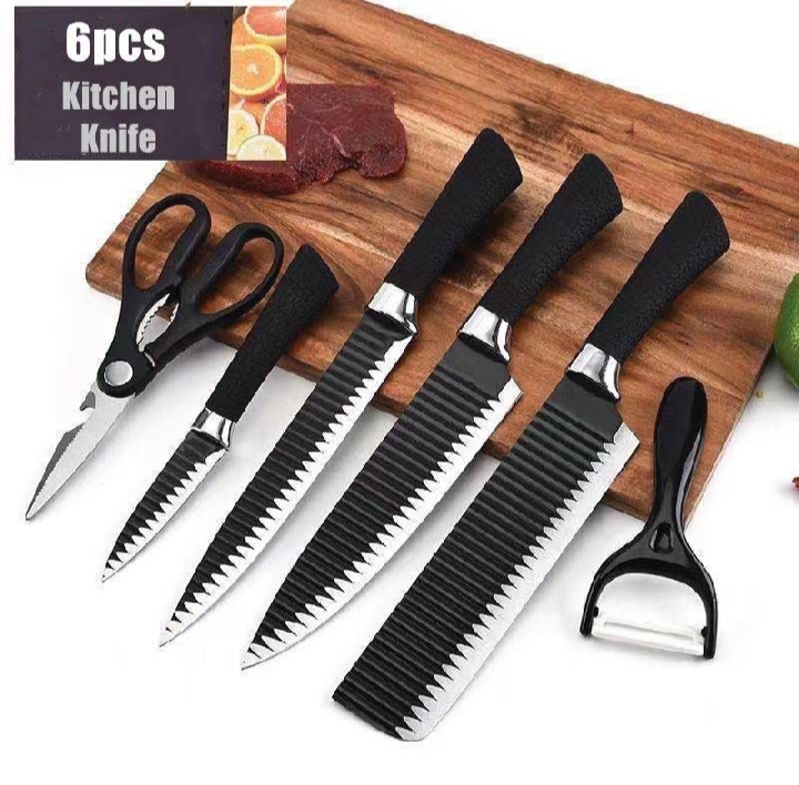 Knife Kitchen Set 6 Pcs Knife Set Non-Stick Coating Stainless Steel - Image 2