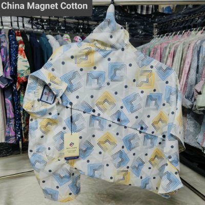 China Magnet Cotton Signature Half Sleeve Print Shirt - Image 3