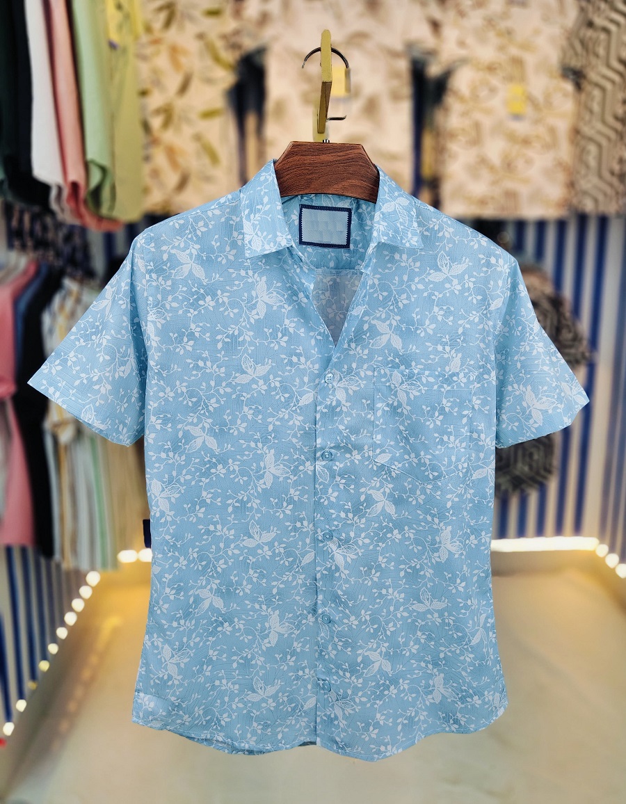 Pure Cotton Half Sleeve Print Shirt - Image 5