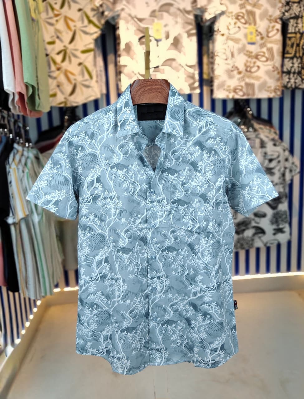 Pure Cotton Half Sleeve Print Shirt - Image 2
