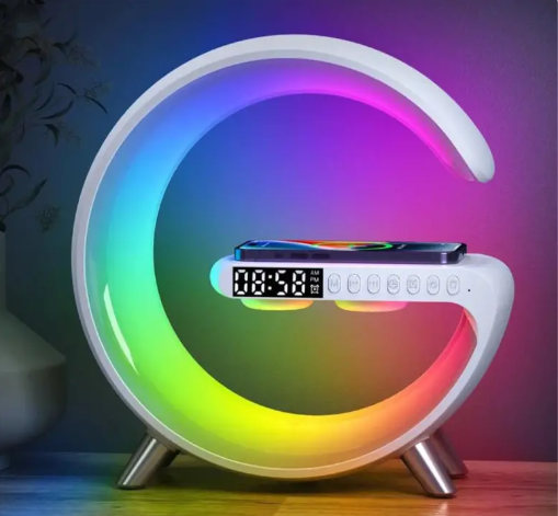 Smart Table Lamp with Wireless Charger, App Control,Sunrise WakeUp Light, RGB Lamp, Clock, Alarm, Mini Bluetooth Speaker, Dimmable Night Light Lamp Alarm Clock G63 - Image 4