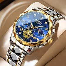 BINBOND Quartz Watches Men’s Luxury Stainless Steel + Free Chain cutter & battery