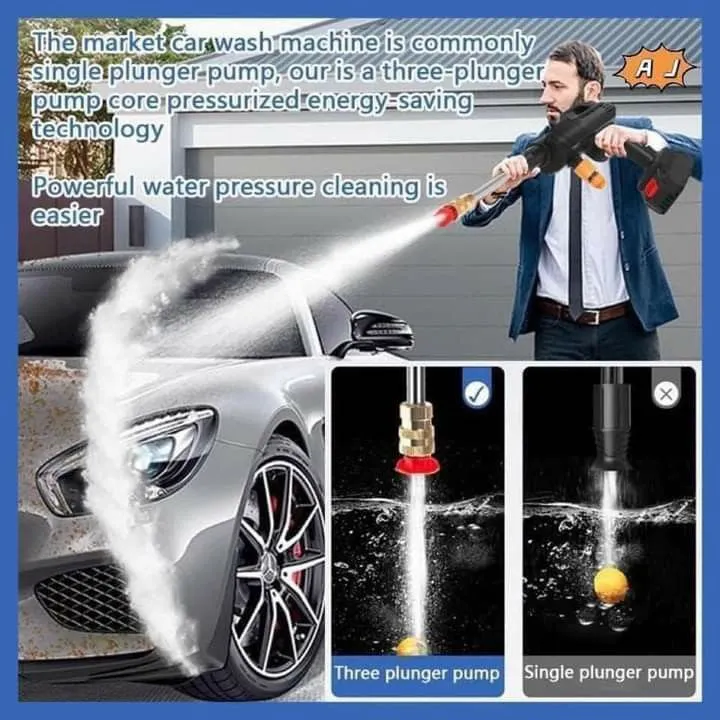 High Power Car Washing Guns Wireless Rechargeable Portable High-pressure Water Pump 21V Double Battery - Image 4