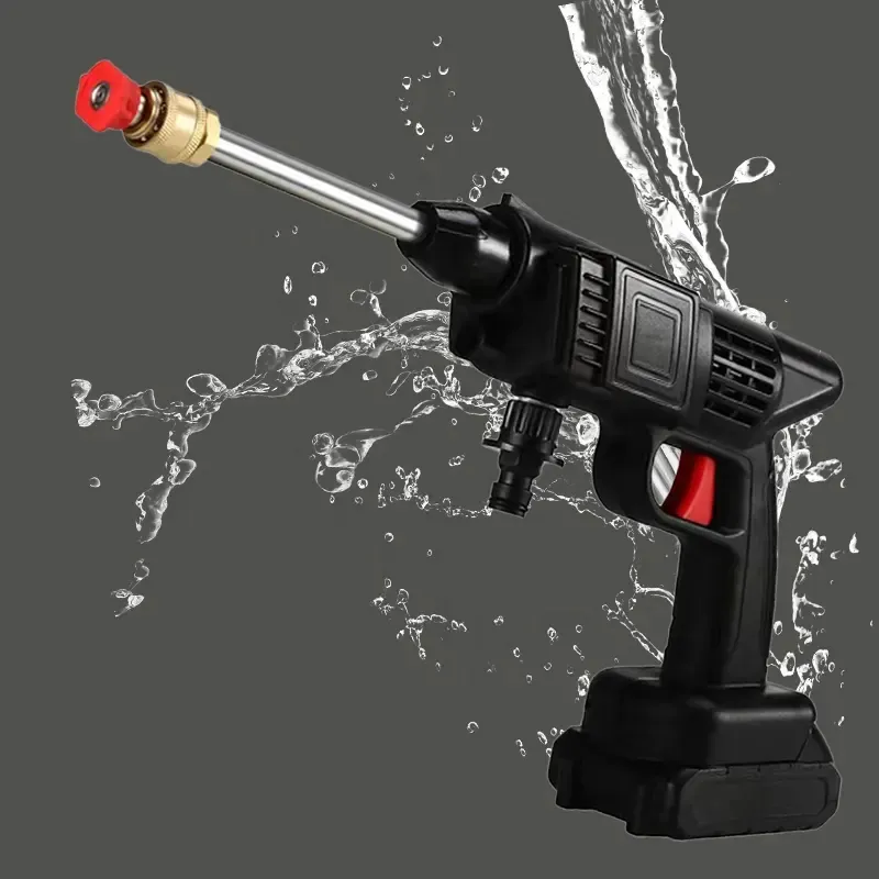 High Power Car Washing Guns Wireless Rechargeable Portable High-pressure Water Pump 21V Double Battery - Image 2