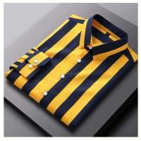 Men's Long Sleeve Stripe Print Shirt