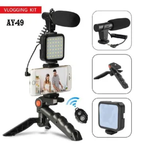 AY-49 remote control Video Kits Microphone LED Fill Light Mini Tripod