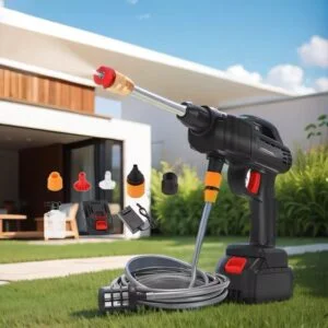 High Power Car Washing Guns Wireless Rechargeable Portable High-pressure Water Pump 21V Double Battery